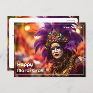 💚💜💛Purple Majesty: Mardi Gras Elegance  Postcard