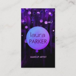 Purple Makeup Artist Beauty Glitter Salon Business Card