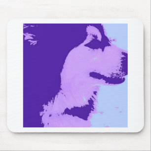 Purple Malamute Pop Art Mouse Mat