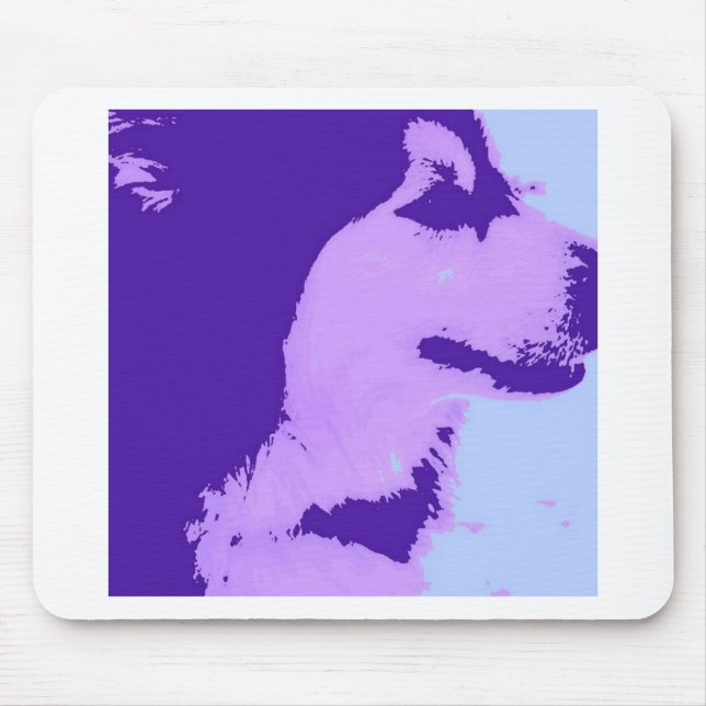 Purple Malamute Pop Art Mouse Mat (Front)