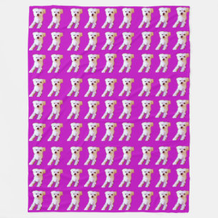 Purple Maltese Dog Cuddle 4Winston Fleece Blanket