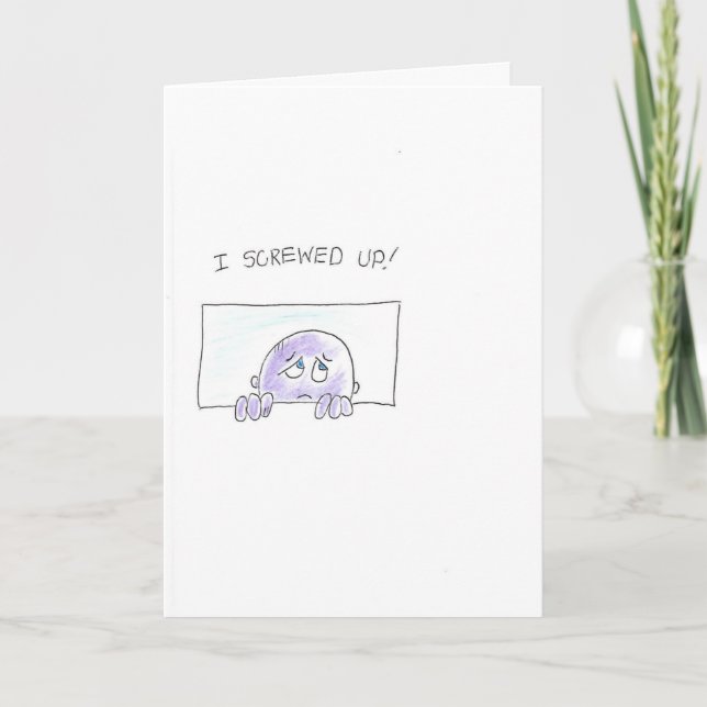Purple man sorry card (Front)