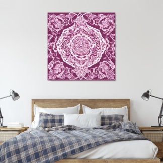 Purple mandala AI art Canvas Print
