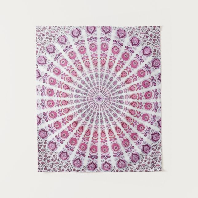 Purple Mandala Bohemian Tapestry Wall Hanging (Front)
