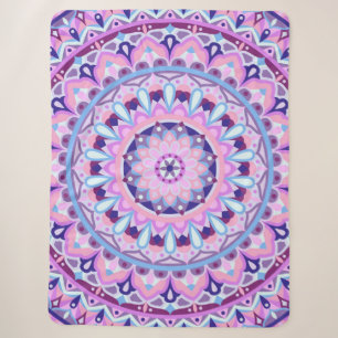 Purple Mandala Boho Cosy Geometric Pattern Hygge Sherpa Blanket