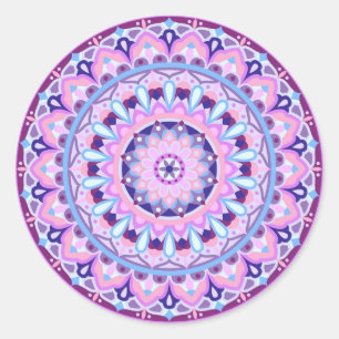 Purple Mandala Boho Vibrant Geometric Decal Classic Round Sticker