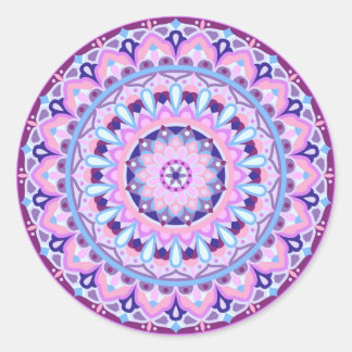 Purple Mandala Boho Vibrant Geometric Decal Classic Round Sticker