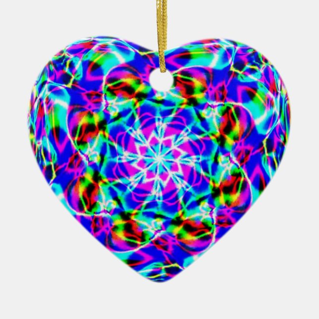 Purple mandala ceramic tree decoration (Front)