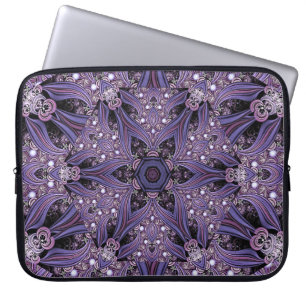 Purple Mandala Geometric Floral Psychedelic Trippy Laptop Sleeve