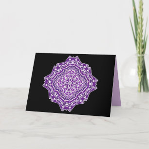 purple mandala greeting card