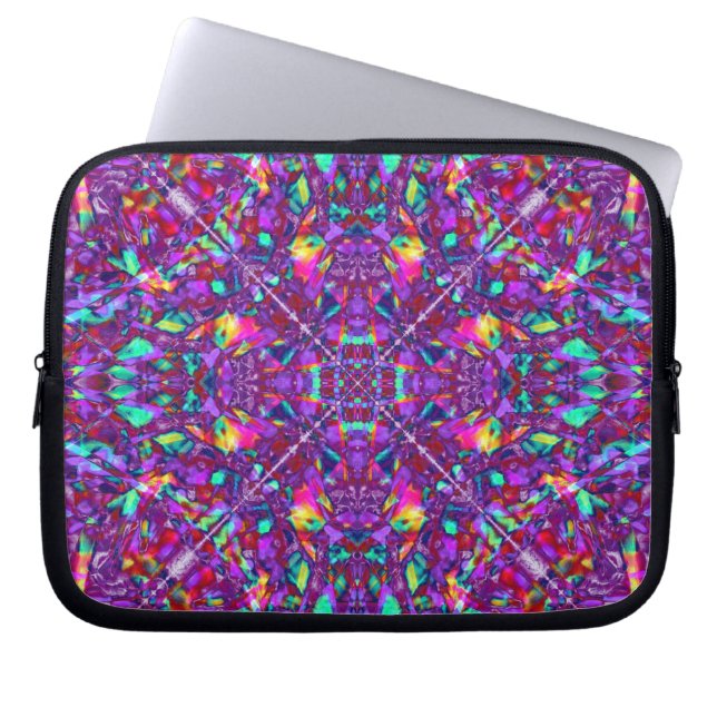 Purple Mandala Hippie Pattern Laptop Sleeve (Front)
