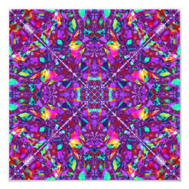 Purple Mandala Hippie Pattern Photo Print (Front)