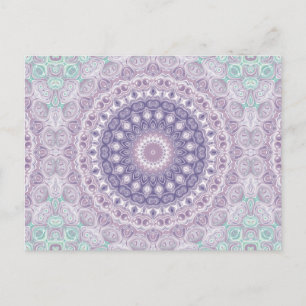 Purple Mandala in Lavender and Sea Green Postcard