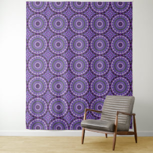 Purple Mandala Kaleidoscope Tapestry
