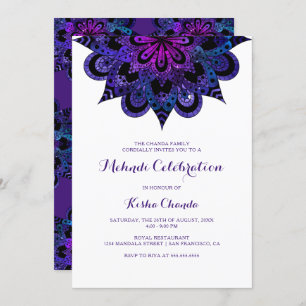 Purple Mandala Mehndi Celebration Invitation
