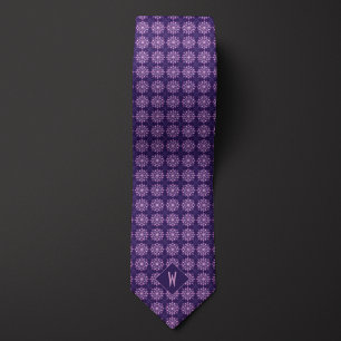 Purple Mandala Monogram Tie