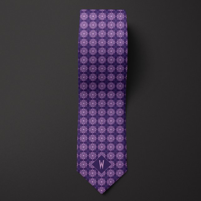 Purple Mandala Monogram Tie (Creator Uploaded)