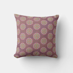 Purple Mandala Pattern Reversible Boho Cushion