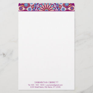 Purple Mandala Professional Modern Stationery