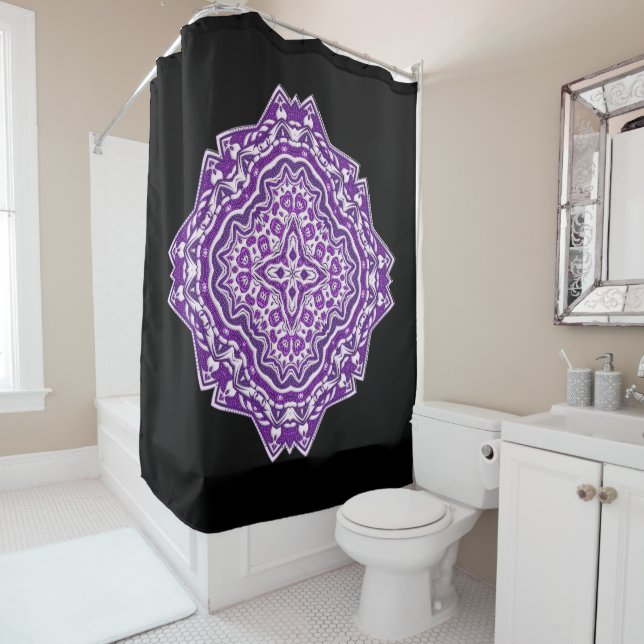 purple mandala shower curtain (In Situ)