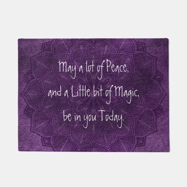 Purple Mandala Spiritual Quote Door Mat (Front)