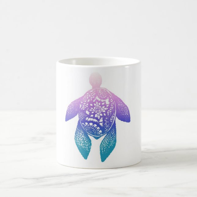 Purple Mandala Turtle Coffee Mug (Center)