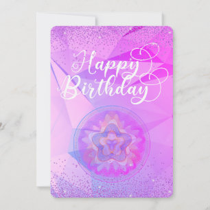 Purple Mandala Watercolor Happy Birthday Card