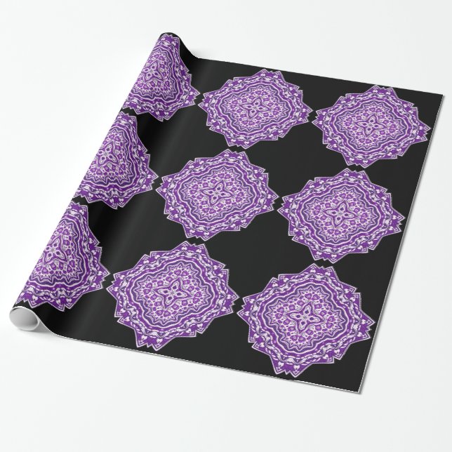 purple mandala wrapping paper (Unrolled)