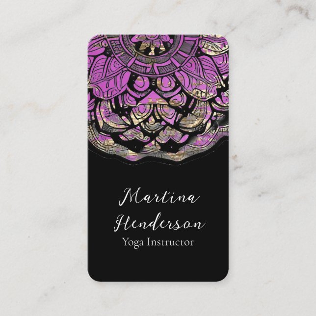 Purple Mandala Yoga Business Card (Front)