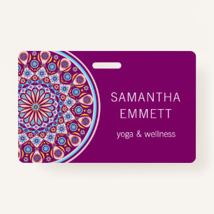 Purple Mandala Yoga Instructor Badge ID Badge