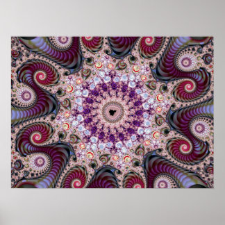 Purple Mandelbrot Fractal Poster