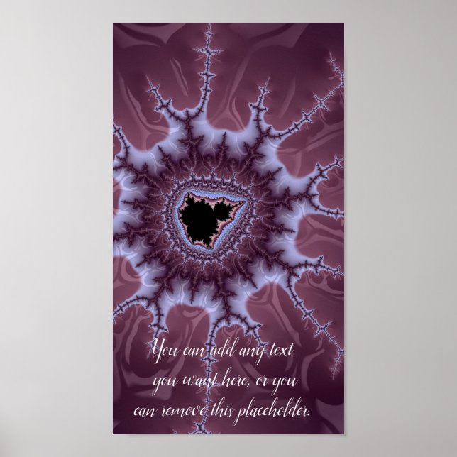 Purple Mandelbrot Fractal Splash Add a Quote Poster (Front)