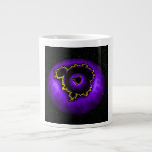 Purple Mandelbrot In A Mandelbrot Large Coffee Mug