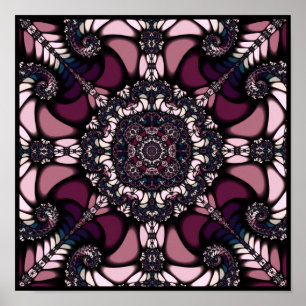 Purple Mandelbrot Kaleidoscope Poster