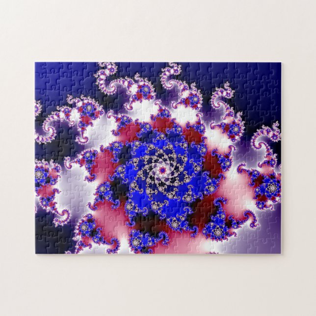 Purple Mandelbrot Star Fractal Jigsaw Puzzle (Horizontal)