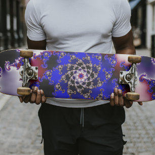 Purple Mandelbrot Star Fractal Skateboard
