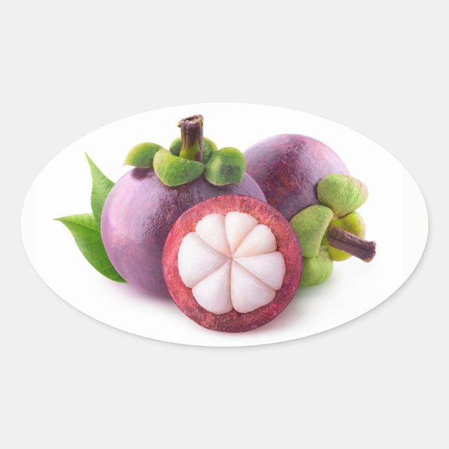 Purple mangosteens oval sticker (Front)