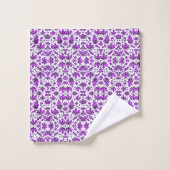 Purple Maple Leaves Blanket Wash Cloth (Wash Cloth)