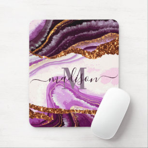 Purple Marble and Glitter Mouse Mat