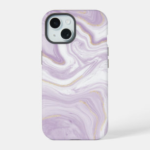 Purple Marble Background iPhone 15 Case