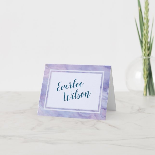Purple Marble Border Note Card (Front)