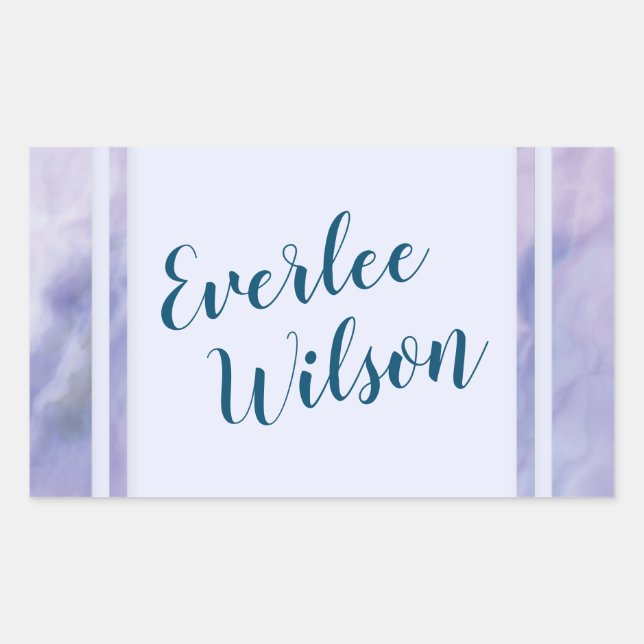 Purple Marble Border Rectangular Sticker (Front)
