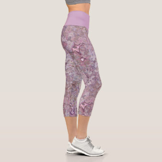 Purple Marble Capri Leggings