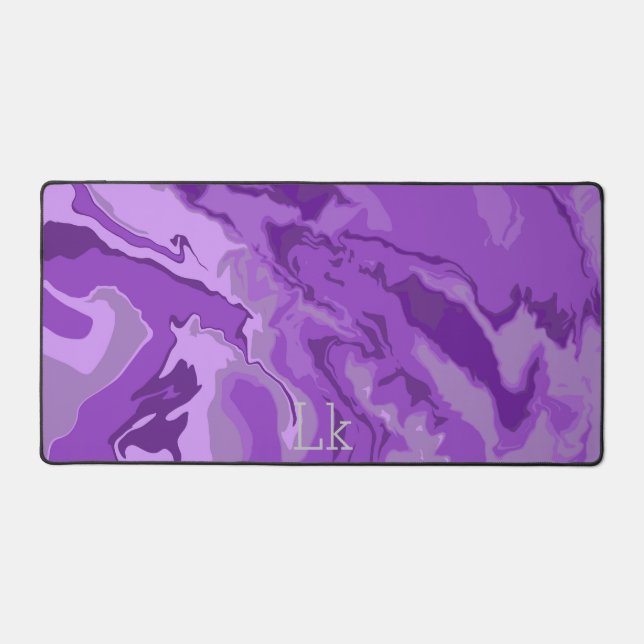 Purple Marble Colour  Desk Mat (Front)