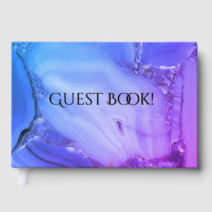 Purple Marble Exotic Elegance Guest Book