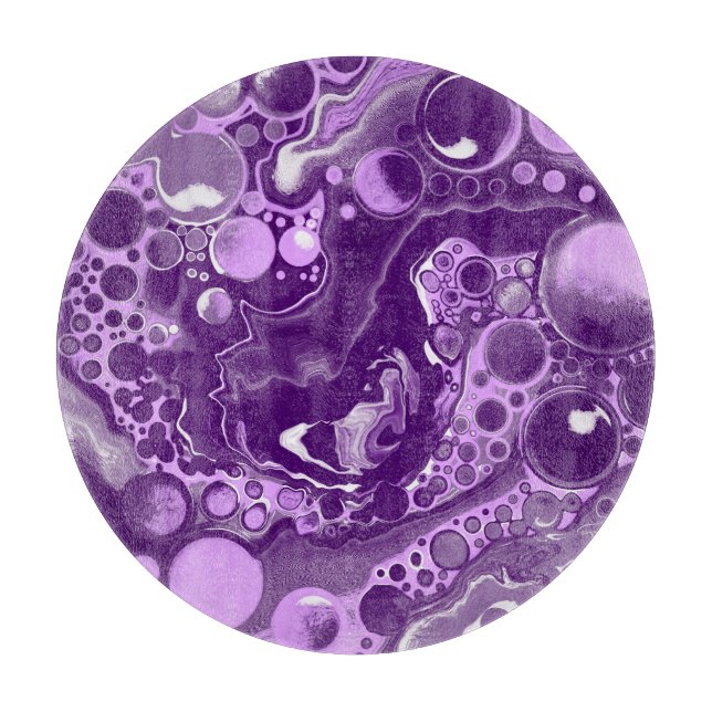Purple Marble Fluid Art Cells     Cutting Board (Front)