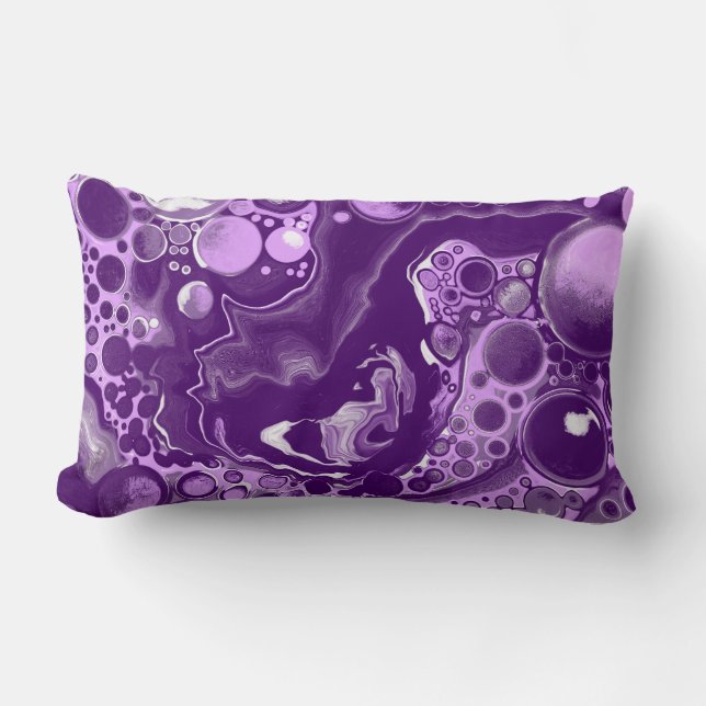 Purple Marble Fluid Art Cells  Throw Pillow (Front)