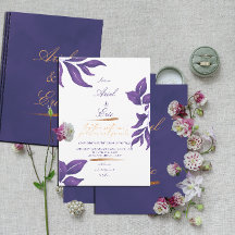 Purple Marble & Gold Eucalyptus Elegant Wedding 
