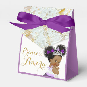 Purple Marble Gold & White Fancy African Princess  Favour Box