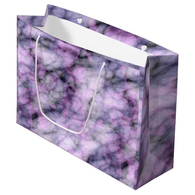 Purple Marble  Large Gift Bag (Front Angled)